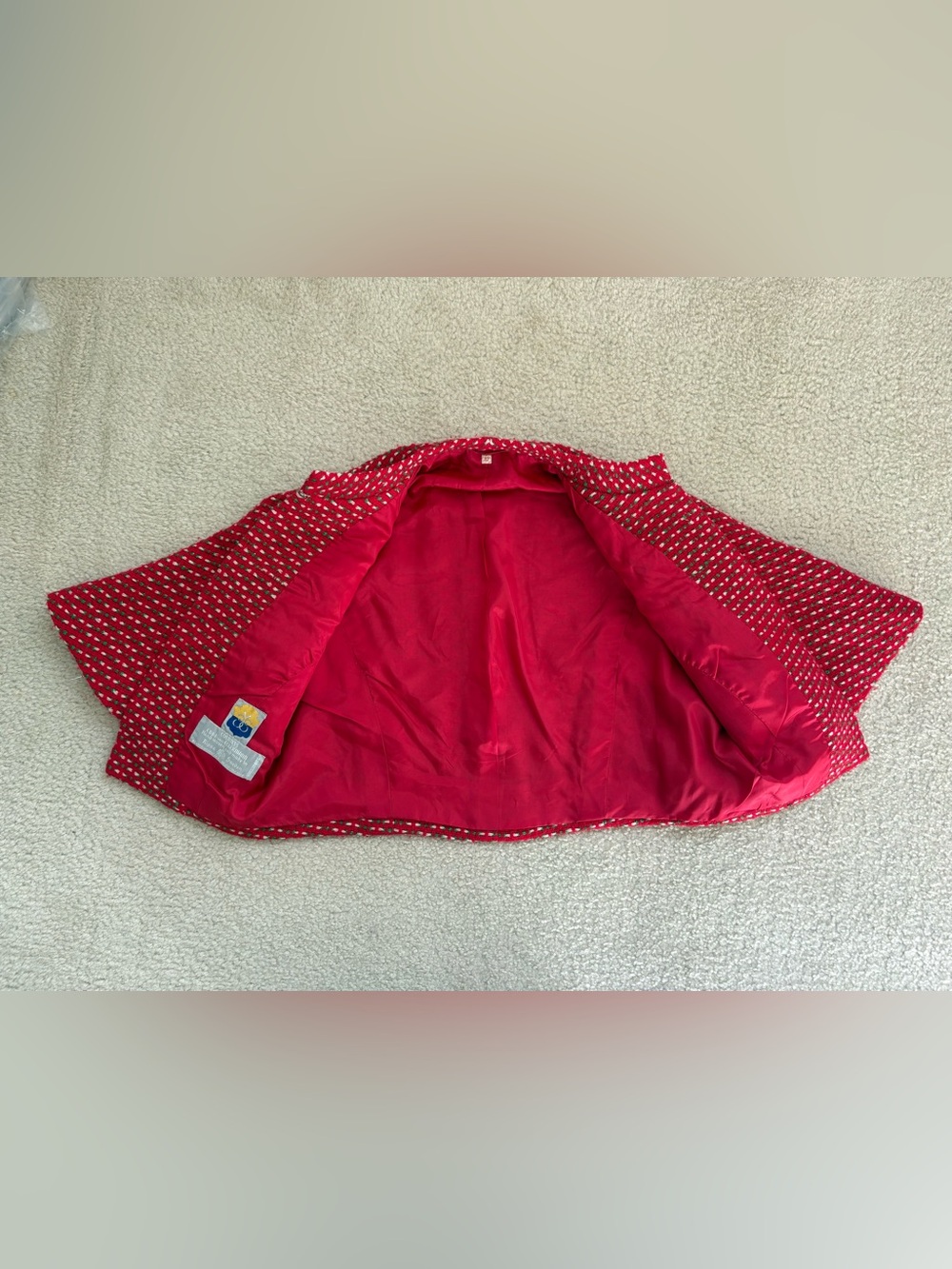 Vtg 60s Countess Ebba von Eckermann Handwoven Wool Dress Cape Set Sweden Mod SzS - Picture 5 of 13